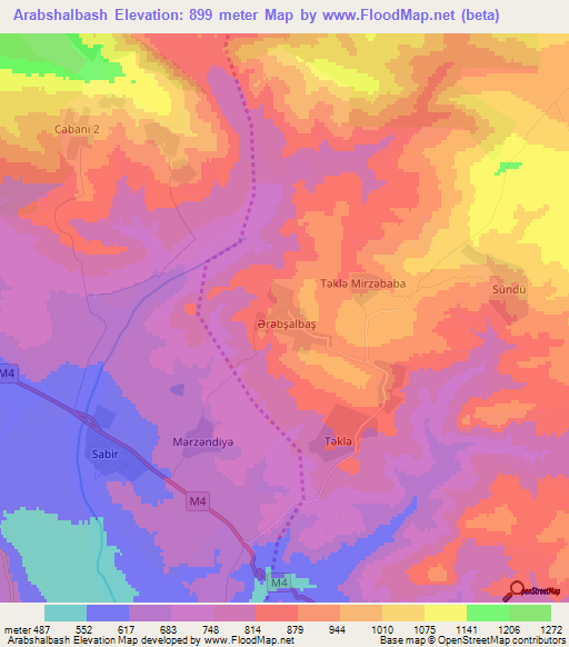 Arabshalbash,Azerbaijan Elevation Map