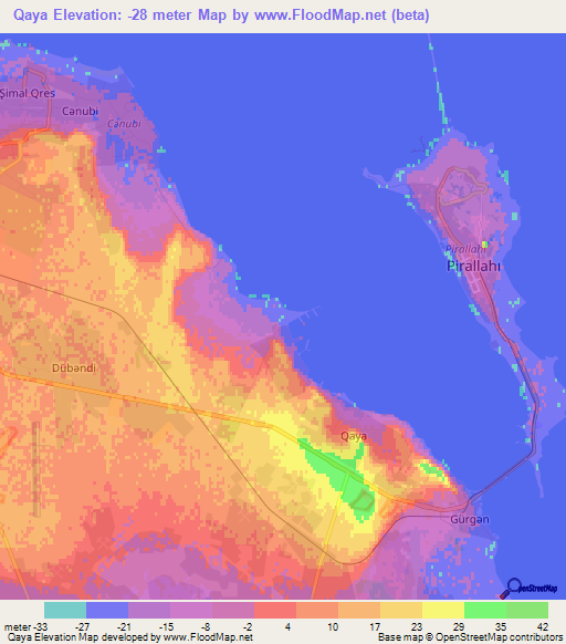 Qaya,Azerbaijan Elevation Map