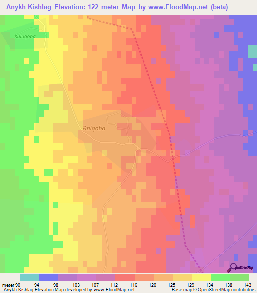 Anykh-Kishlag,Azerbaijan Elevation Map