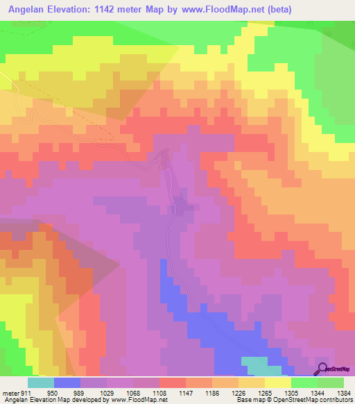 Angelan,Azerbaijan Elevation Map