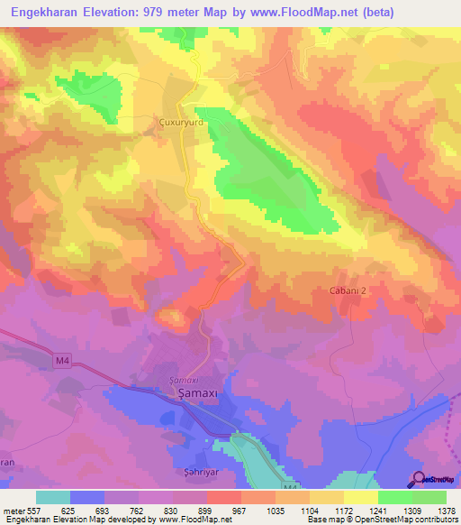 Engekharan,Azerbaijan Elevation Map
