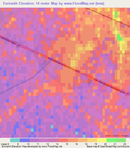 Emirarkh,Azerbaijan Elevation Map