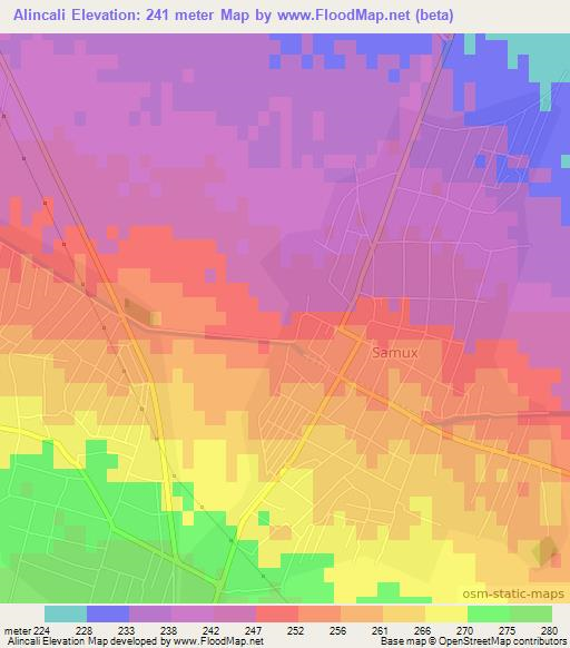 Alincali,Azerbaijan Elevation Map