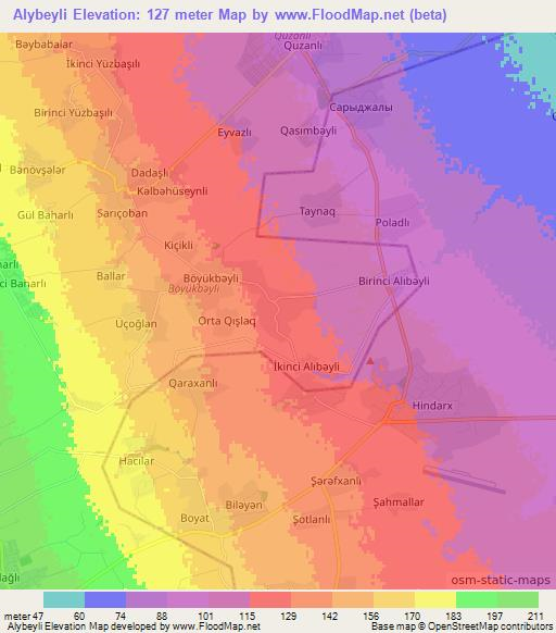 Alybeyli,Azerbaijan Elevation Map
