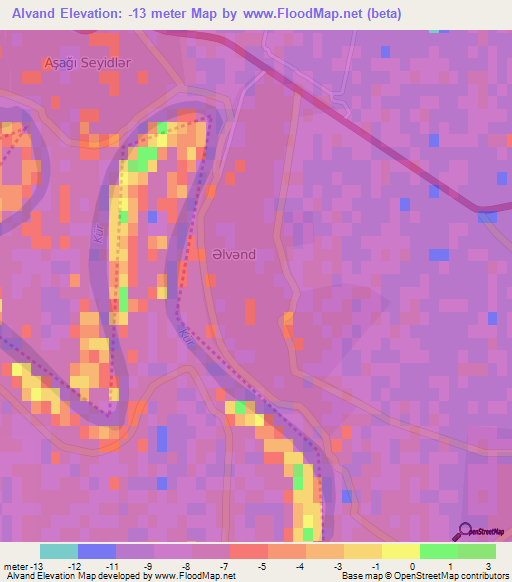 Alvand,Azerbaijan Elevation Map