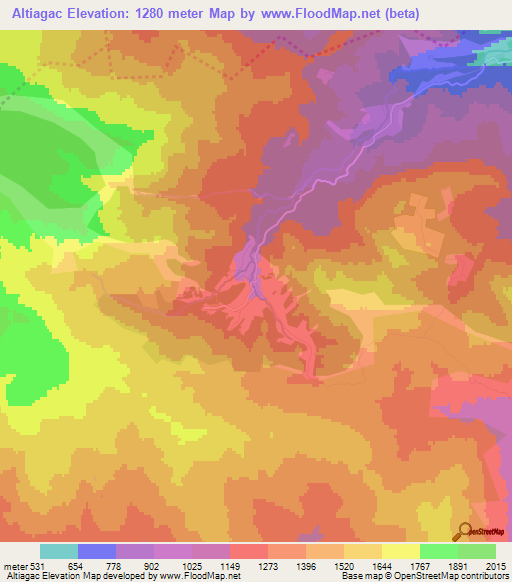 Altiagac,Azerbaijan Elevation Map