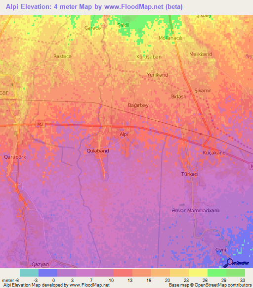 Alpi,Azerbaijan Elevation Map