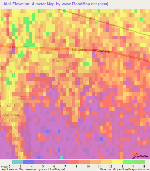 Alpi,Azerbaijan Elevation Map