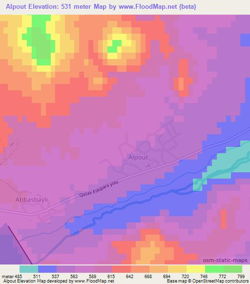Alpout,Azerbaijan Elevation Map