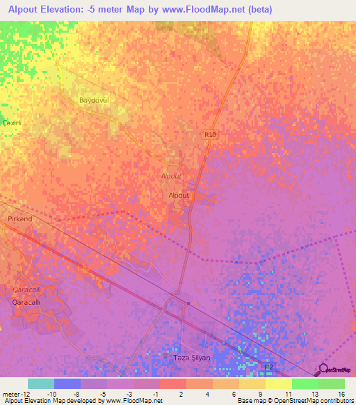 Alpout,Azerbaijan Elevation Map
