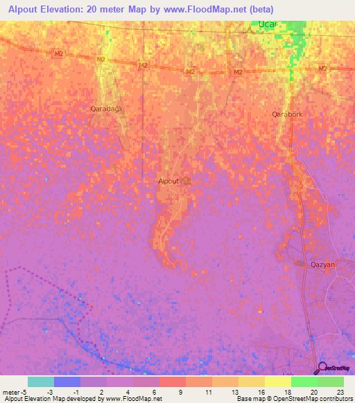 Alpout,Azerbaijan Elevation Map