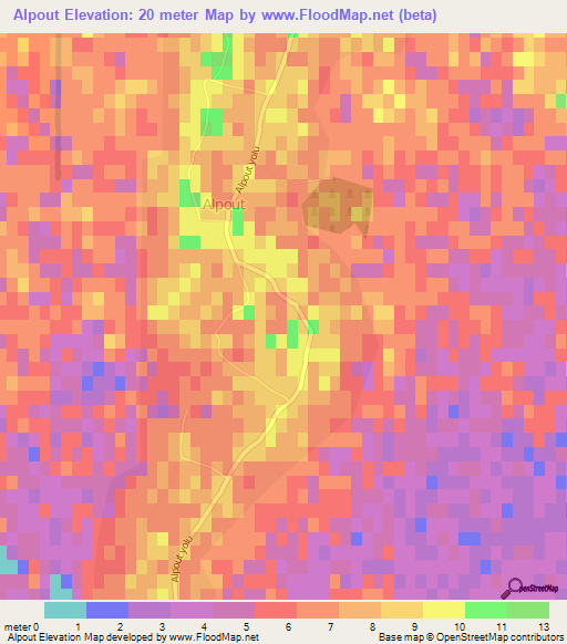 Alpout,Azerbaijan Elevation Map