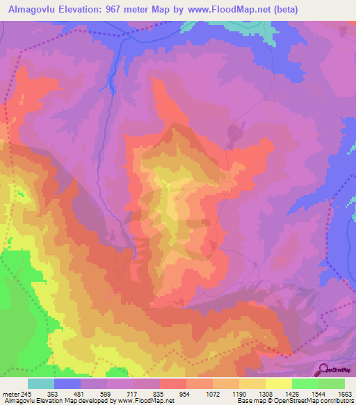 Almagovlu,Azerbaijan Elevation Map