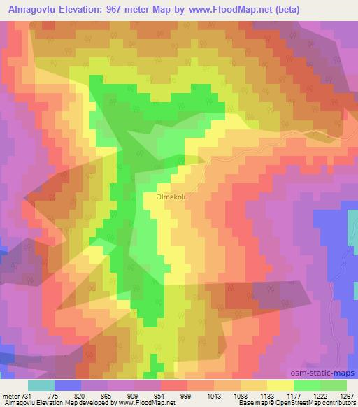 Almagovlu,Azerbaijan Elevation Map