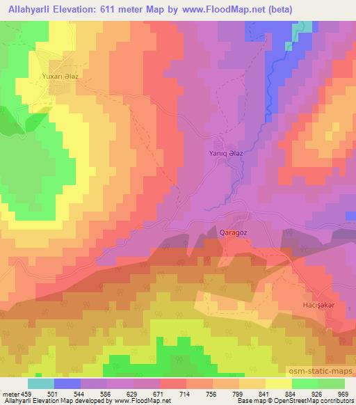 Allahyarli,Azerbaijan Elevation Map