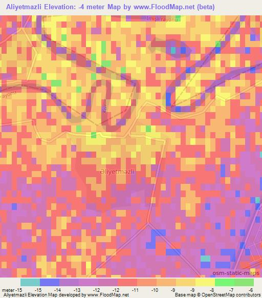 Aliyetmazli,Azerbaijan Elevation Map