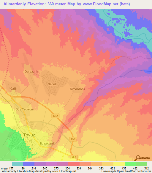 Alimardanly,Azerbaijan Elevation Map