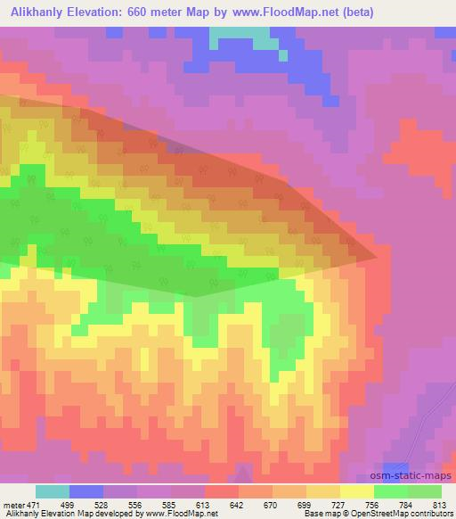 Alikhanly,Azerbaijan Elevation Map