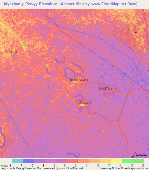Alydzhanly Pervyy,Azerbaijan Elevation Map