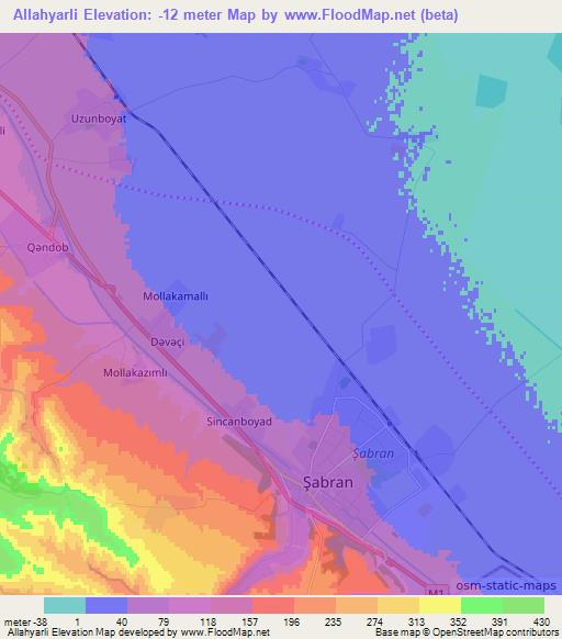 Allahyarli,Azerbaijan Elevation Map