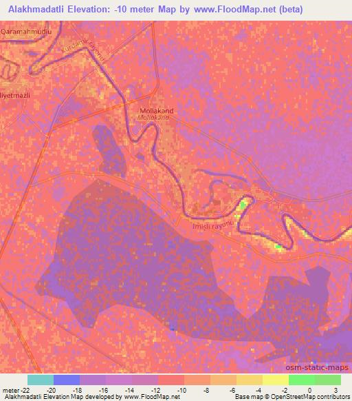 Alakhmadatli,Azerbaijan Elevation Map