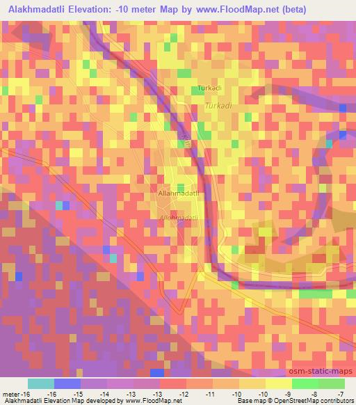 Alakhmadatli,Azerbaijan Elevation Map