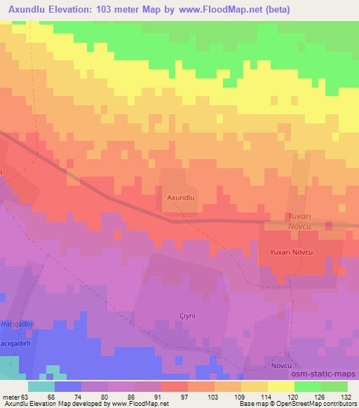 Axundlu,Azerbaijan Elevation Map