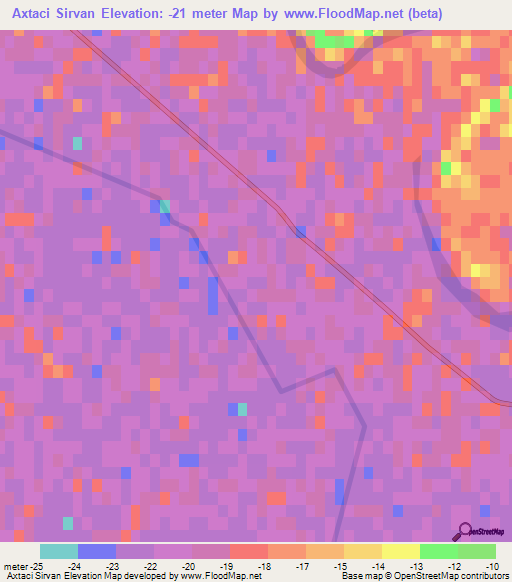 Axtaci Sirvan,Azerbaijan Elevation Map