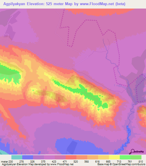 Agpilyakyan,Azerbaijan Elevation Map
