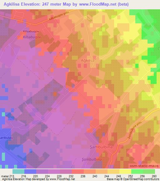 Agkilisa,Azerbaijan Elevation Map