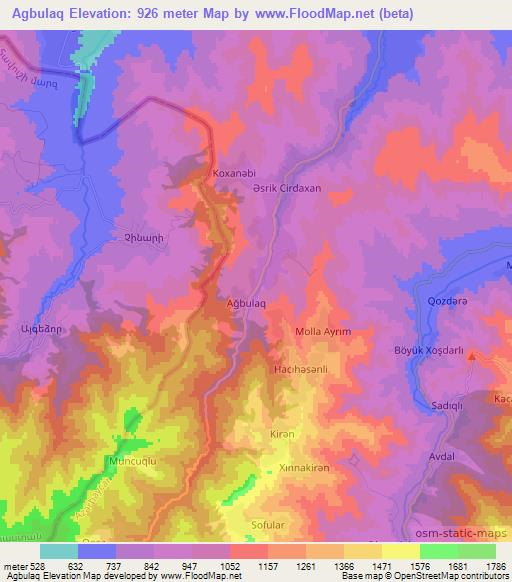 Agbulaq,Azerbaijan Elevation Map