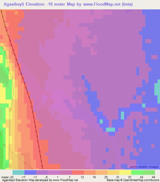 Agasibeyli,Azerbaijan Elevation Map