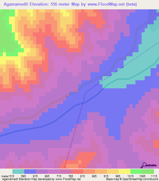 Agamamedli,Azerbaijan Elevation Map