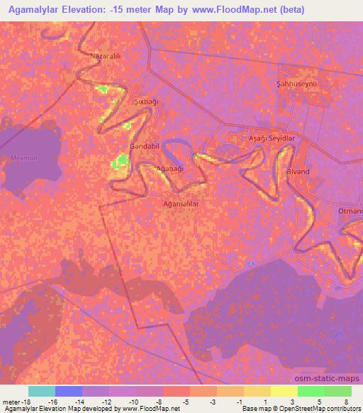 Agamalylar,Azerbaijan Elevation Map