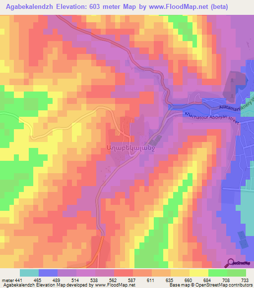 Agabekalendzh,Azerbaijan Elevation Map