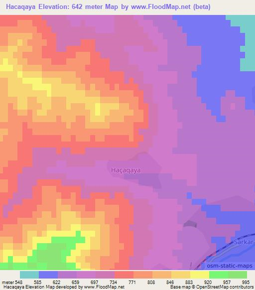 Hacaqaya,Azerbaijan Elevation Map