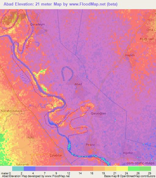 Abad,Azerbaijan Elevation Map