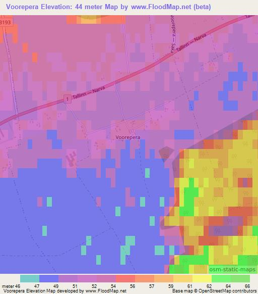 Voorepera,Estonia Elevation Map