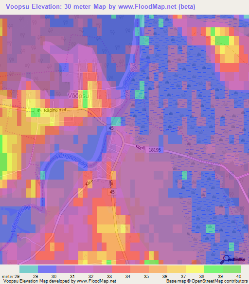 Voopsu,Estonia Elevation Map