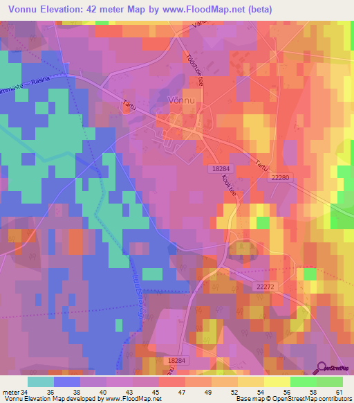 Vonnu,Estonia Elevation Map