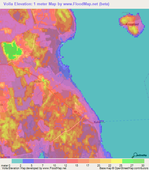 Volla,Estonia Elevation Map