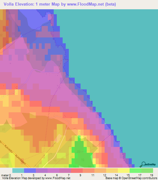 Volla,Estonia Elevation Map