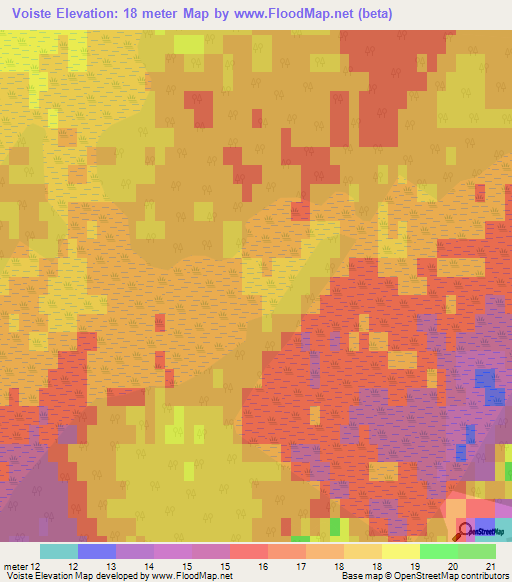 Voiste,Estonia Elevation Map