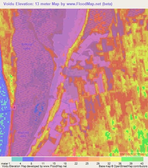 Voidu,Estonia Elevation Map