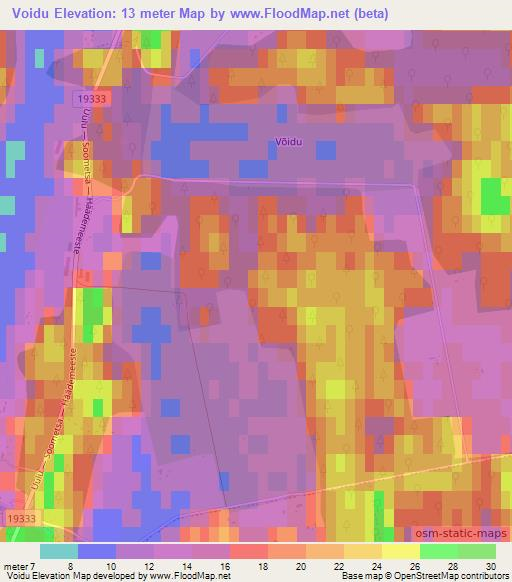 Voidu,Estonia Elevation Map