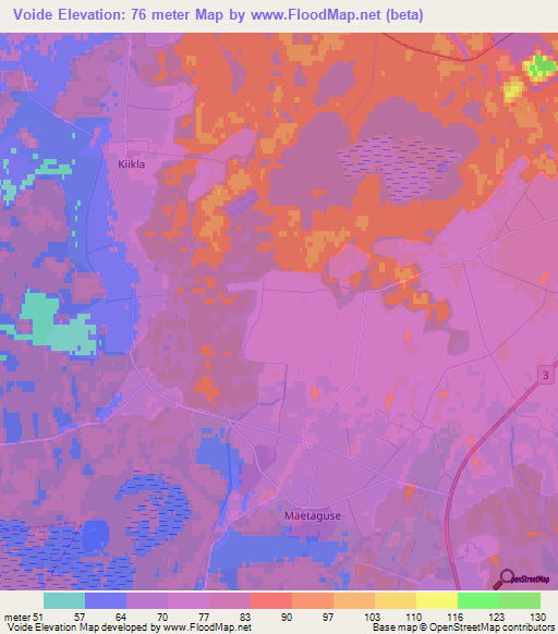 Voide,Estonia Elevation Map