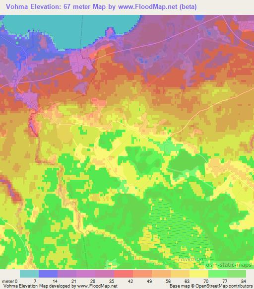 Vohma,Estonia Elevation Map