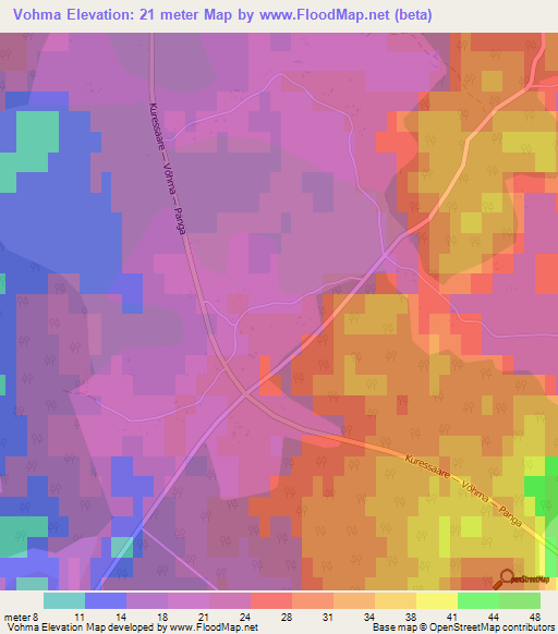Vohma,Estonia Elevation Map