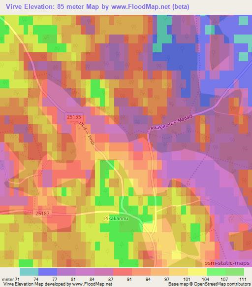 Virve,Estonia Elevation Map