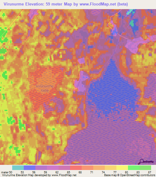 Virunurme,Estonia Elevation Map